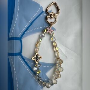 Elegant Beaded Keychain with Floral Accents